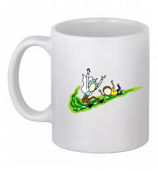 Чашка керамическая Рік та Морті летять на значку Белый фото