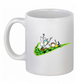 Чашка керамическая Рік та Морті летять на значку