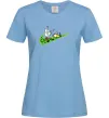 Жіноча футболка Рік та Морті летять на значку Блакитний фото