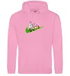 Мужская толстовка (худи) Рік та Морті летять на значку Розовый фото
