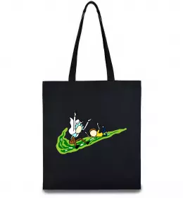 Эко-сумка Рік та Морті летять на значку Черный фото