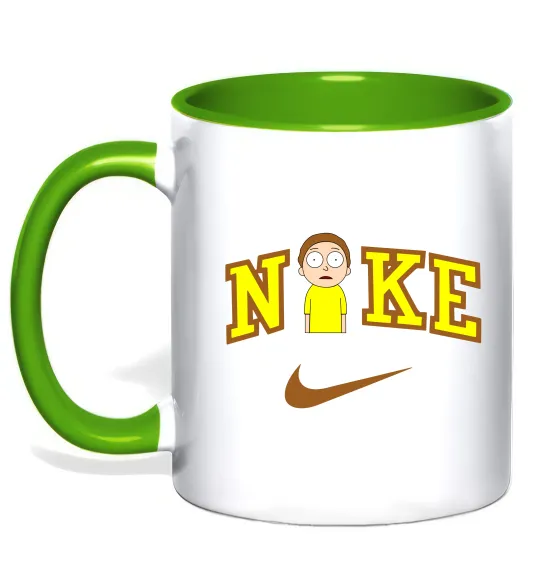 Чашка с цветной ручкой Морті Сміт значок Лаймовый фото