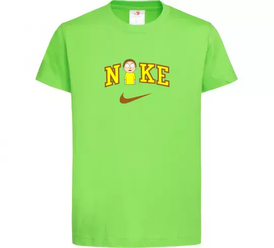 Детская футболка Морті Сміт значок Лаймовый фото