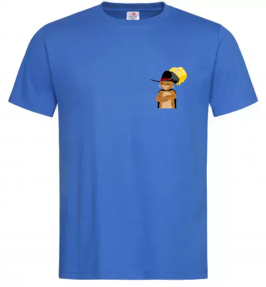 Чоловіча футболка Кіт у чоботях маленький Яскраво-синій фото