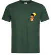 Чоловіча футболка Кіт у чоботях маленький Темно-зелений фото