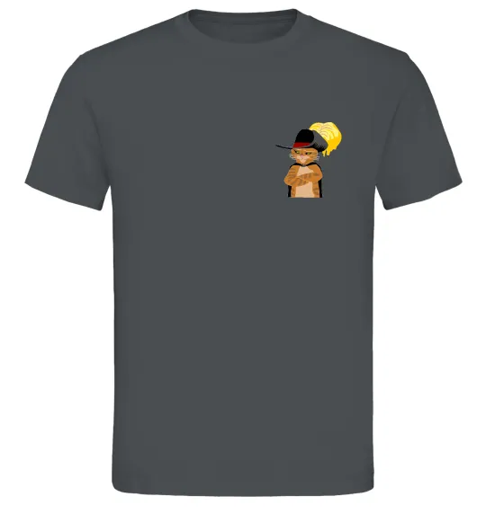 Чоловіча футболка Кіт у чоботях маленький Графіт фото