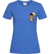 Жіноча футболка Кіт у чоботях маленький Яскраво-синій фото