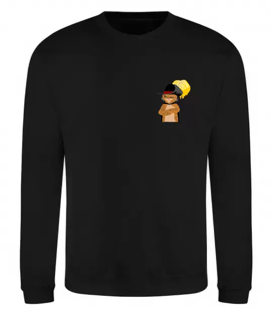 Світшот Кіт у чоботях маленький Чорний фото