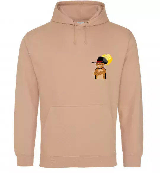 Мужская толстовка (худи) Кіт у чоботях маленький Песочный фото