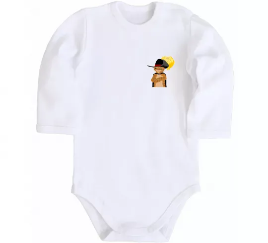 Дитячий бодік Кіт у чоботях маленький Білий фото