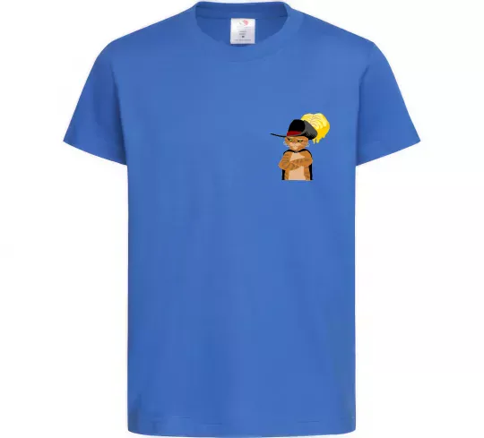 Дитяча футболка Кіт у чоботях маленький Яскраво-синій фото