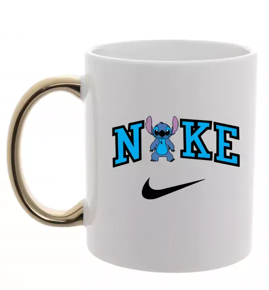 Чашка с цветной ручкой Стіч значок Золото фото