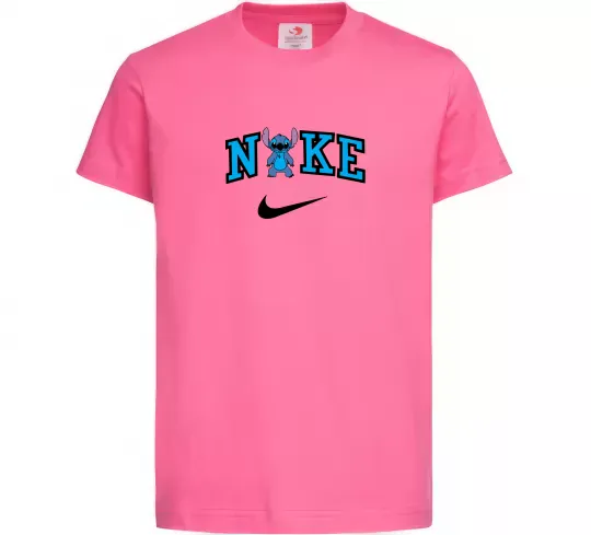 Дитяча футболка Стіч значок Яскраво-рожевий фото