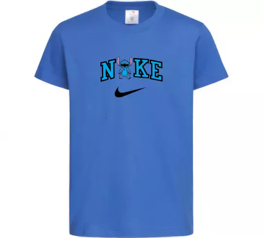 Дитяча футболка Стіч значок Яскраво-синій фото