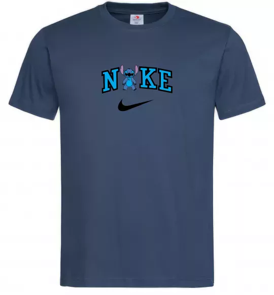 Чоловіча футболка Стіч значок Темно-синій фото