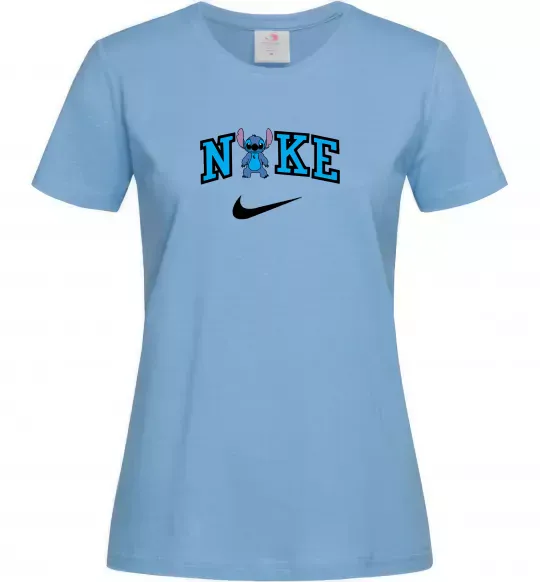 Жіноча футболка Стіч значок Блакитний фото