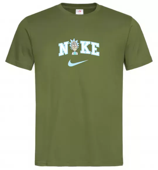 Чоловіча футболка Рік Санчез значок Оливковий фото