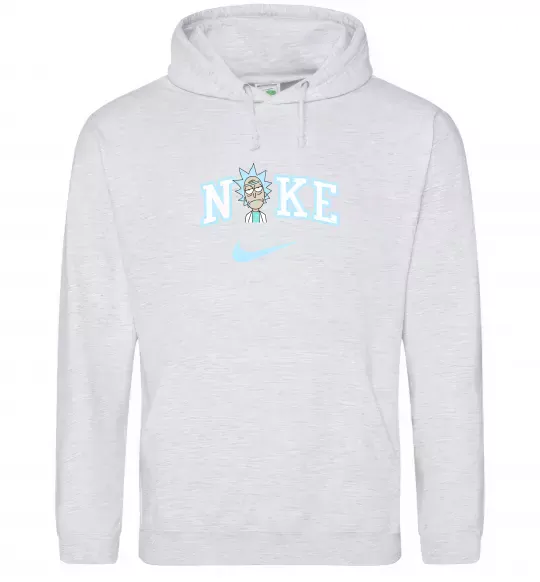 Мужская толстовка (худи) Рік Санчез значок Серый меланж фото