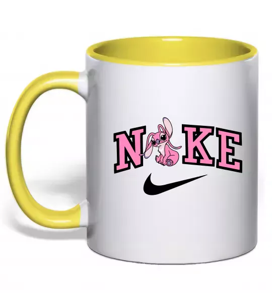 Чашка с цветной ручкой Енджел (Стіч) Солнечно желтый фото