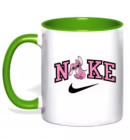 Чашка с цветной ручкой Енджел (Стіч) Зеленый фото