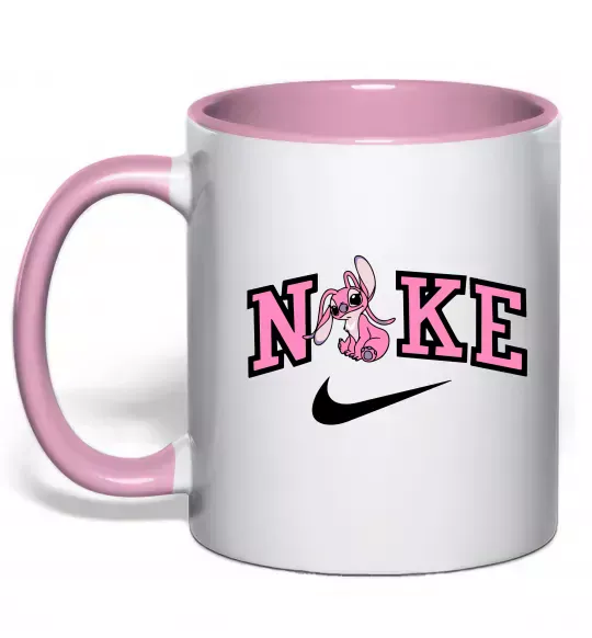 Чашка с цветной ручкой Енджел (Стіч) Нежно розовый фото