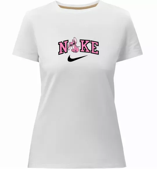 Жіноча преміум футболка Енджел (Стіч) Білий фото