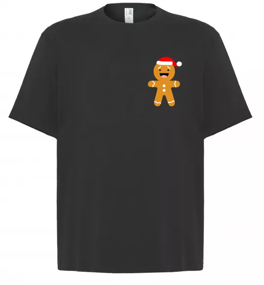 Футболка Оверсайз Новорічний пряник маленький Черный фото