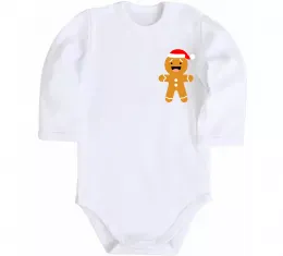 Детский боди Новорічний пряник маленький Белый фото