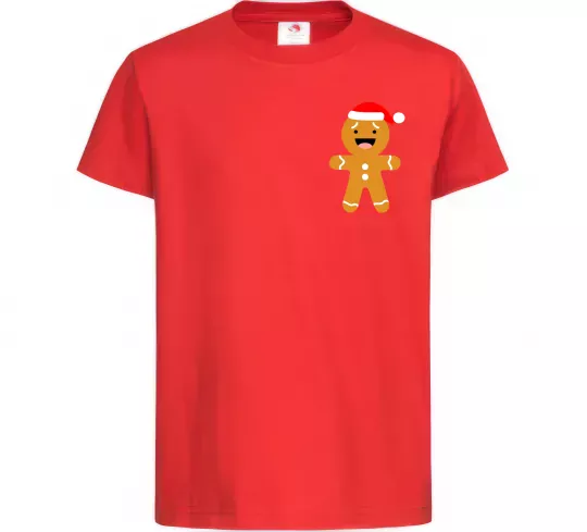 Дитяча футболка Новорічний пряник маленький Червоний фото