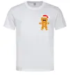 Чоловіча футболка Новорічний пряник маленький Білий фото