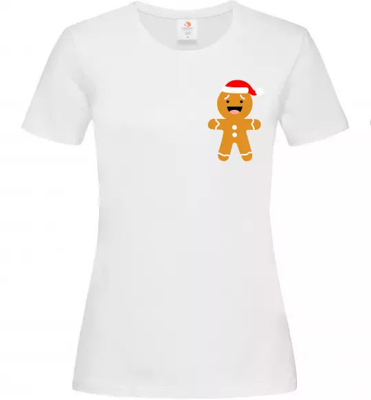 Жіноча футболка Новорічний пряник маленький Білий фото