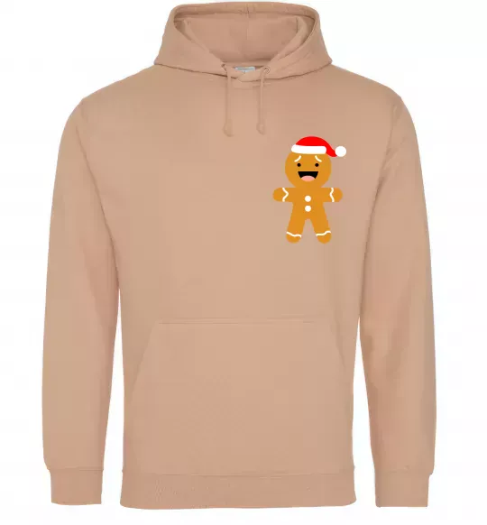 Чоловіча толстовка (худі) Новорічний пряник маленький Пісочний фото
