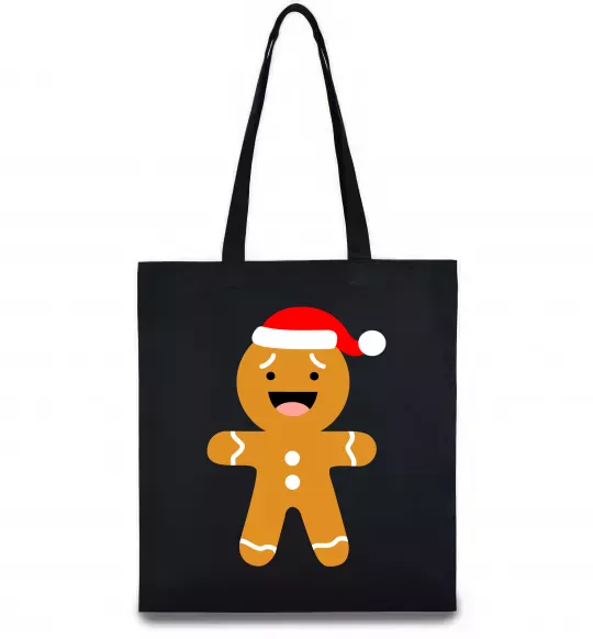 Еко-сумка Новорічний пряник маленький Чорний фото