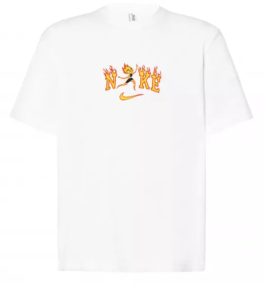 Футболка Оверсайз Стихії вогонь Білий фото