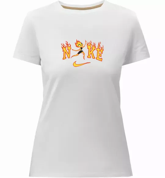 Женская премиум футболка Стихії вогонь Белый фото