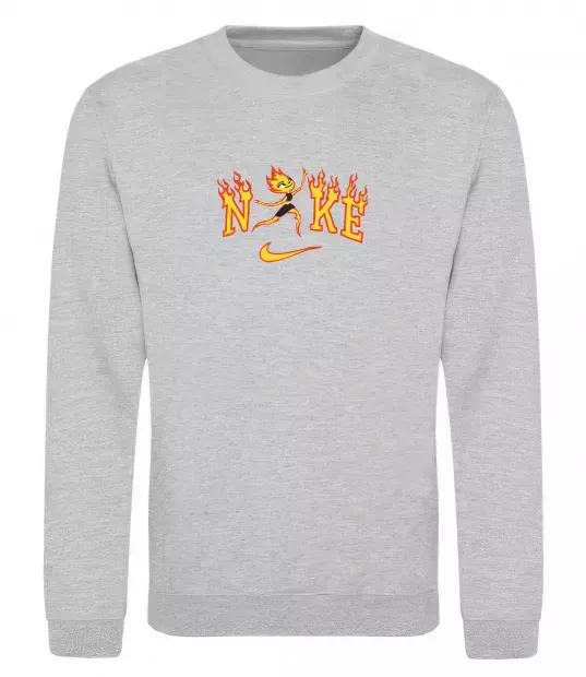 Світшот Стихії вогонь Сірий меланж фото