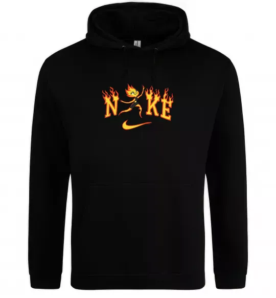 Чоловіча толстовка (худі) Стихії вогонь Чорний фото