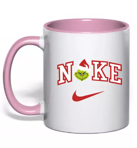 Чашка з кольоровою ручкою Грінч значок Ніжно рожевий фото