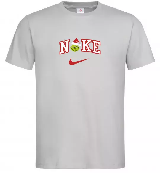 Мужская футболка Грінч значок Серый фото