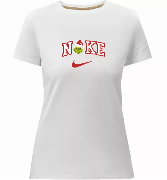 Женская премиум футболка Грінч значок Белый фото