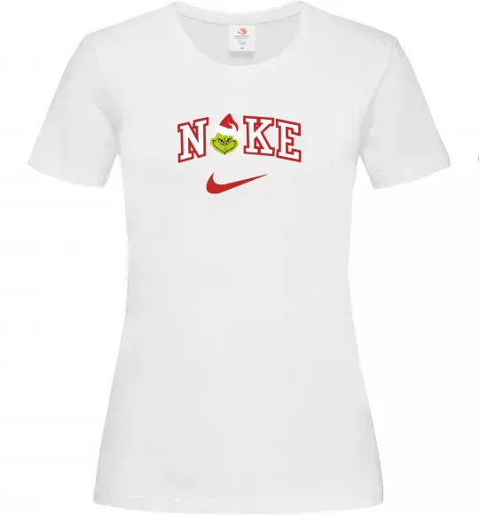 Женская футболка Грінч значок Белый фото