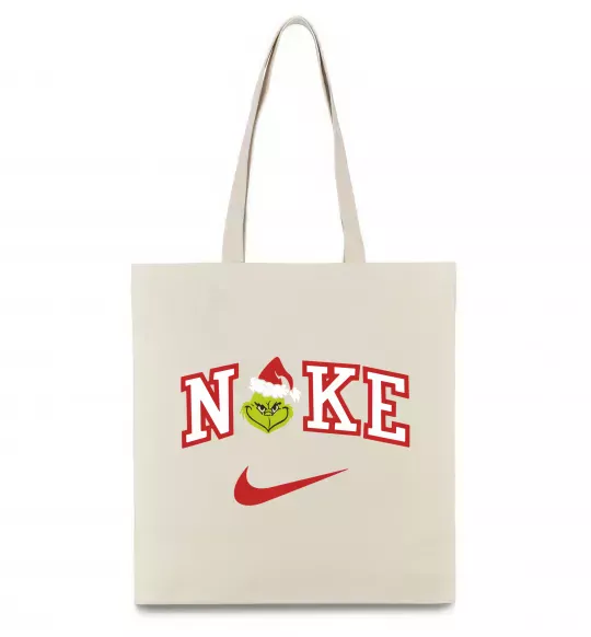 Еко-сумка Грінч значок Бежевий фото