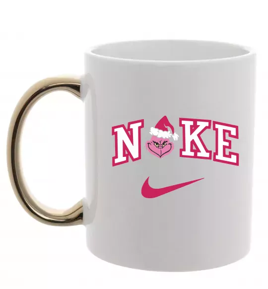 Чашка з кольоровою ручкою Грінч рожевий Золото фото