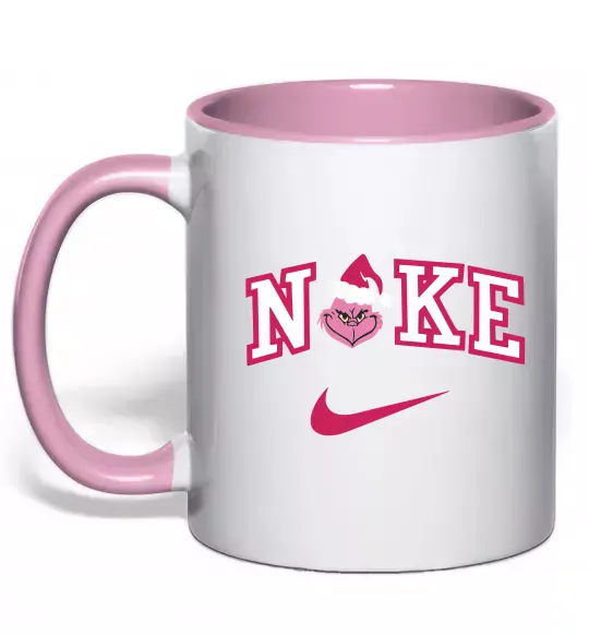 Чашка з кольоровою ручкою Грінч рожевий Ніжно рожевий фото