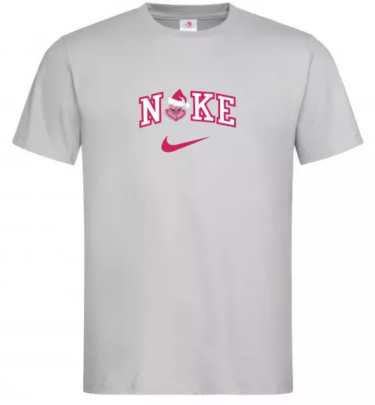 Мужская футболка Грінч рожевий Серый фото