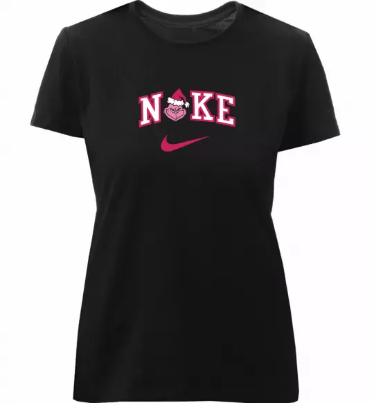 Жіноча преміум футболка Грінч рожевий Чорний фото