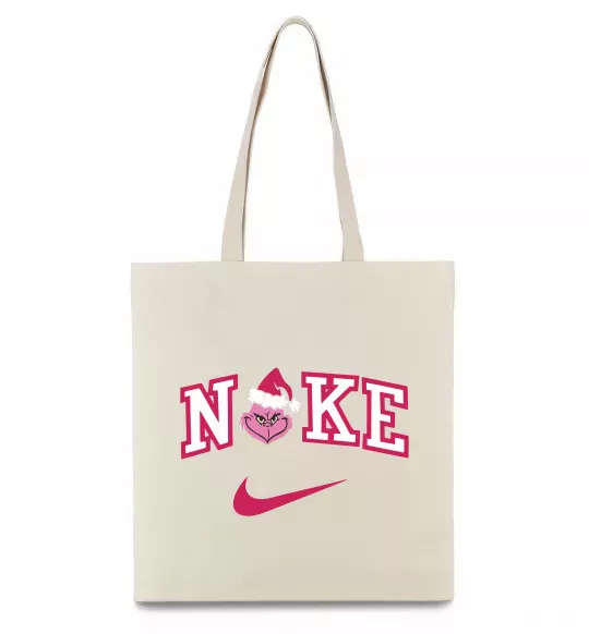 Еко-сумка Грінч рожевий Бежевий фото