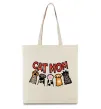 Эко-сумка Cat mom лапки Бежевый Эко-сумка Cat mom лапки Бежевый фото
