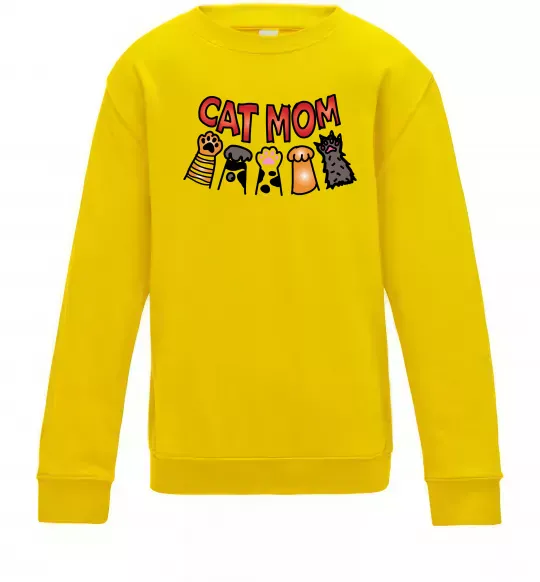 Детский Свитшот Cat mom лапки Солнечно желтый фото