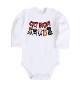 Детский боди Cat mom лапки Белый фото